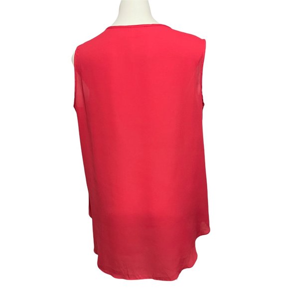 Misia Coral Sleeveless Cutout Hardware Tank Blouse - Picture 4 of 8
